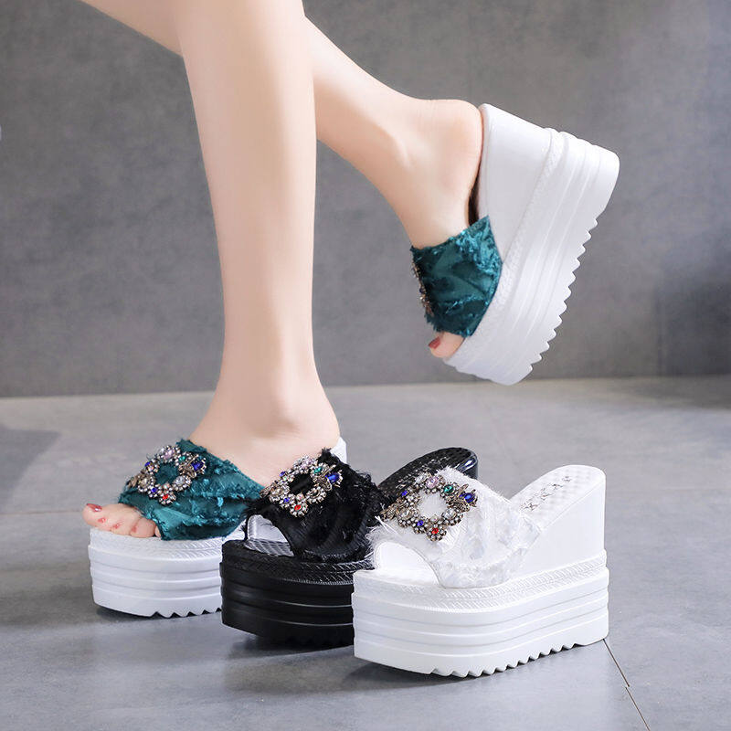 Dép Sandal Đế Xuồng Dày 12cm Hở Mũi Thời Trang Cho Nữo813