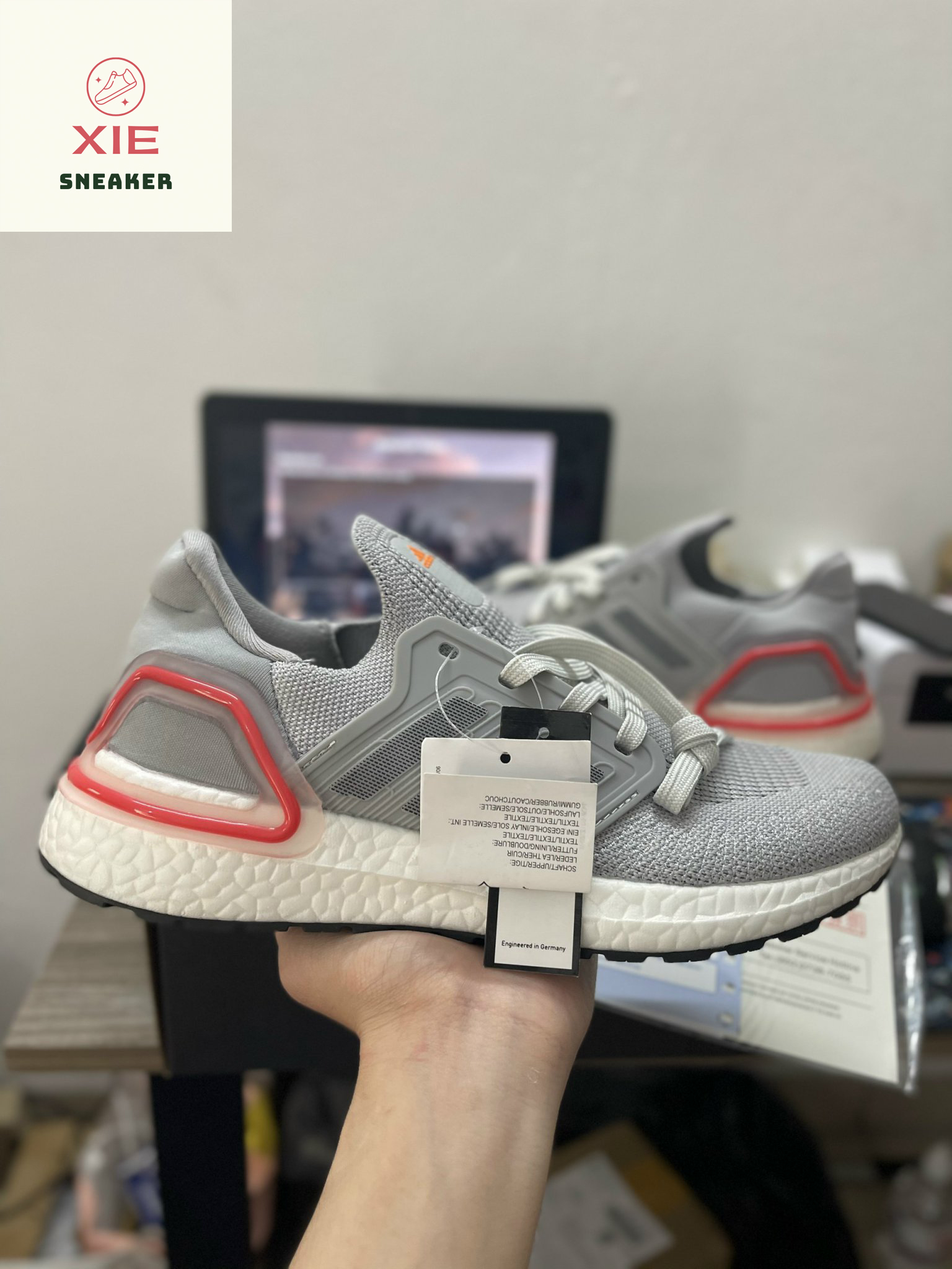 Giày thể thao ultraboost 6.0 xám ghi - bản 1.1 - tặng thêm 1 bộ dây hoặc 1 đôi tất