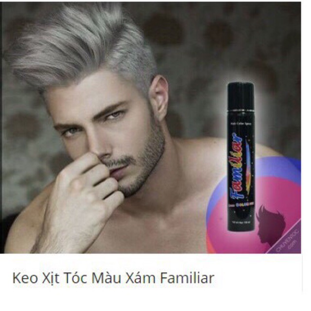 Gôm xịt tóc màu xám khói familiar k2
