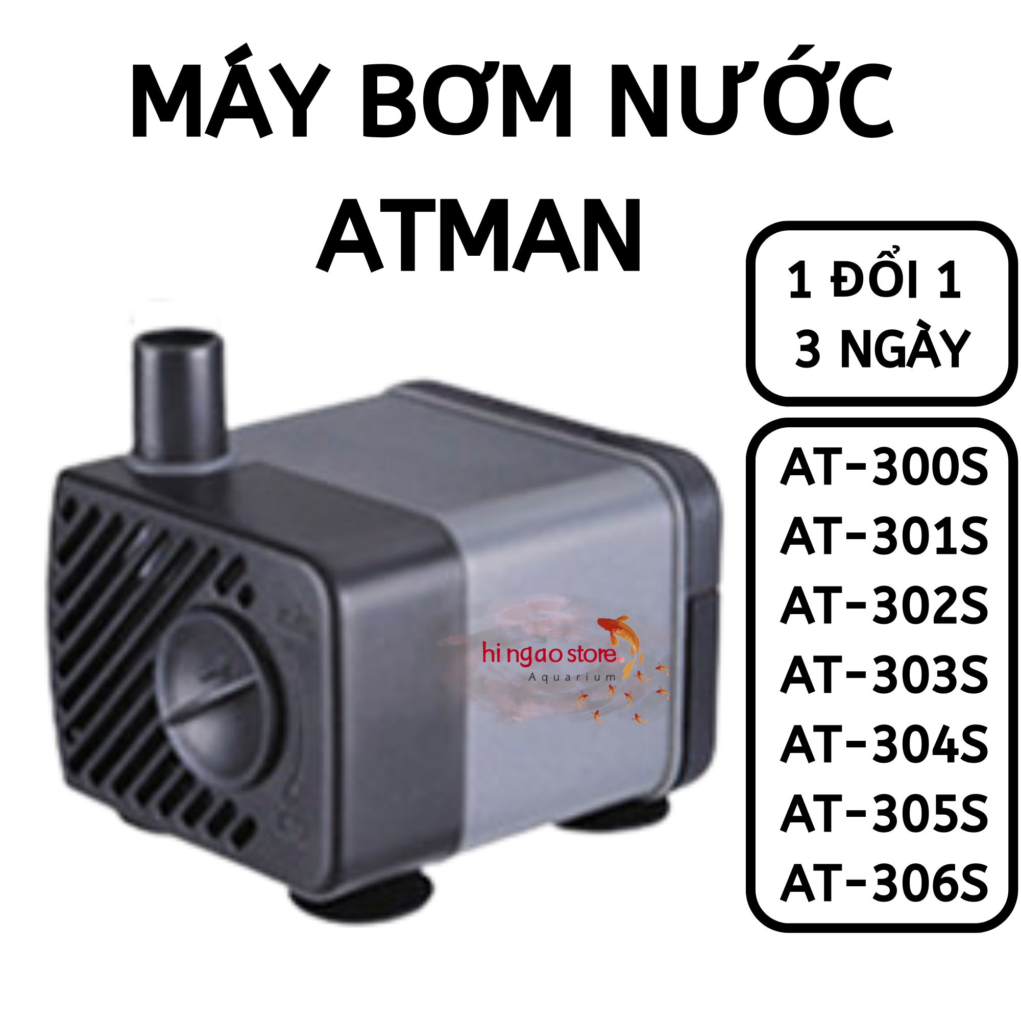 Máy bơm nước atman at-300s, at-301s, at-302s, at-303s, at-304s, at-305s, at-306s | hingaostore.