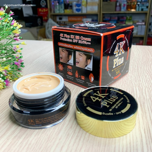 Kem nền chống nắng trắng da 4K Plus 5X BB Cream Protection SPF 50 PA+++ Thái Lan
