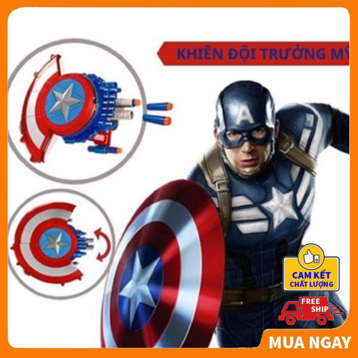 Khiên captain america CÓ CHẾ ĐỘ BẮN, Đồ chơi siêu nhân anh hùng Marvel Avenger siêu cấp