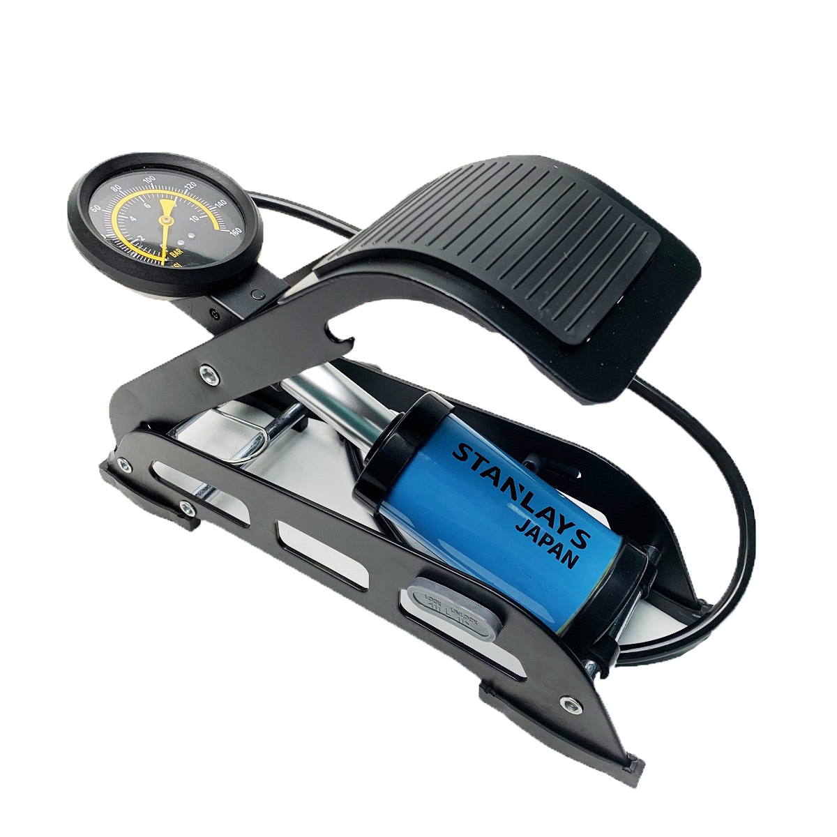 Bơm Hơi Đạp Chân , Bơm Xe Máy 1 Ống Pitton Stanlays, Chất Liệu Cao Cấp, Sử Dụng 1 Ống Xilanh , Bơm Khỏe Nhanh Hơn