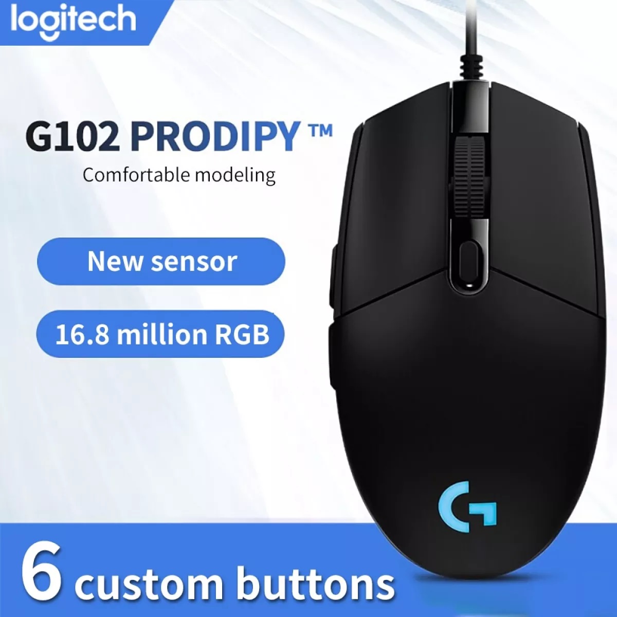 [HCM]Chính Hãng Logitech - Chuột Có Dây Logitech G102 Prodigy RGB LED - 8000DPI Bảo Hành 12 Tháng, Lỗi 1 Đổi 1