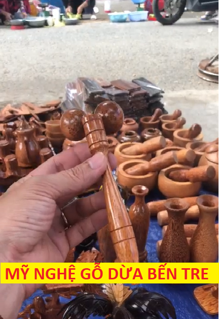 Có video - cây lăn massage làm bằng gỗ dừa loại hít - mỹ nghệ gỗ dừa bến tre - danh dua shop