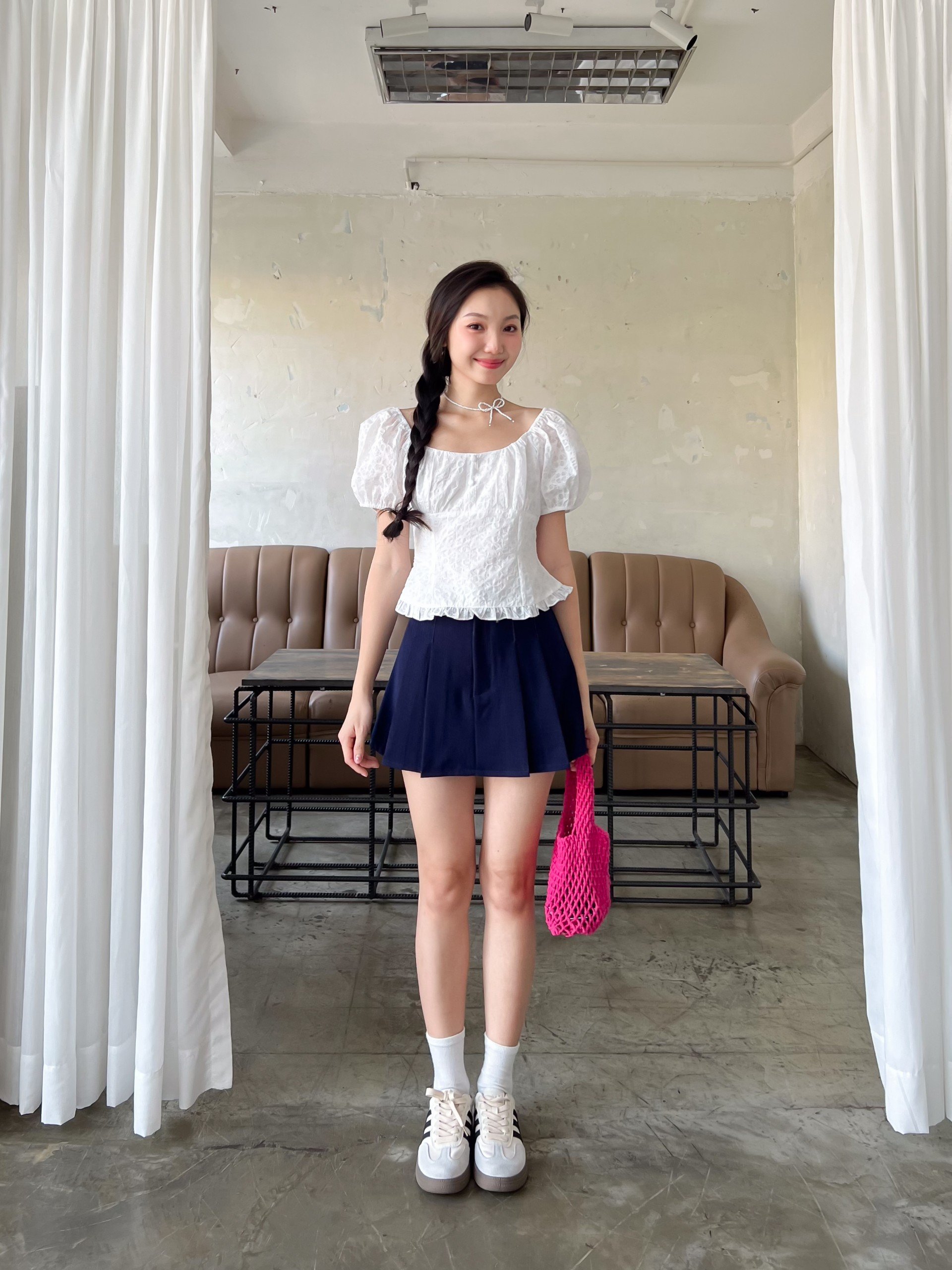 Kido chân váy xêp ly to 2 bên terry skirt