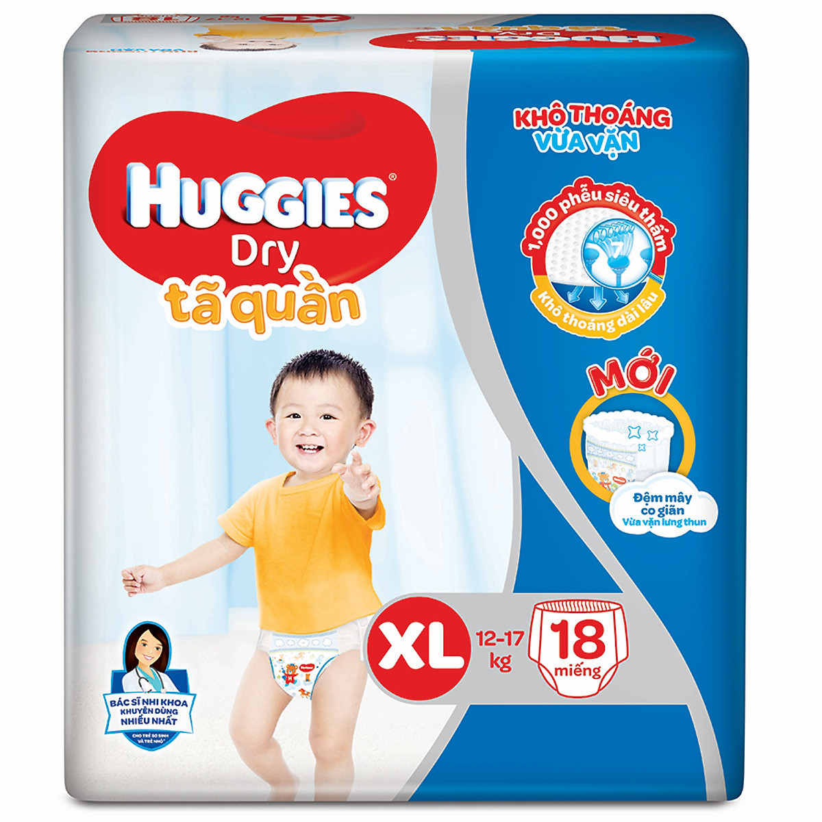 Tã quần huggies dry size xl 18 miếng
