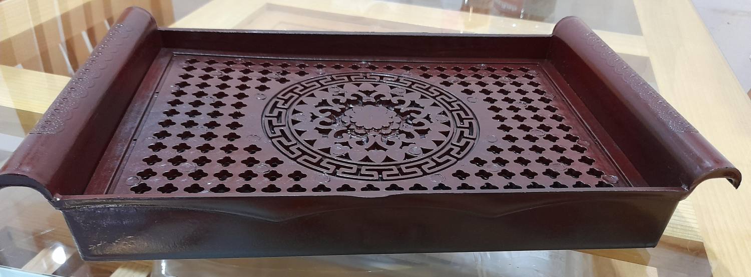 Khay trà nhựa giả gỗ kích thước 34 cm x 22cm, giá rẻ