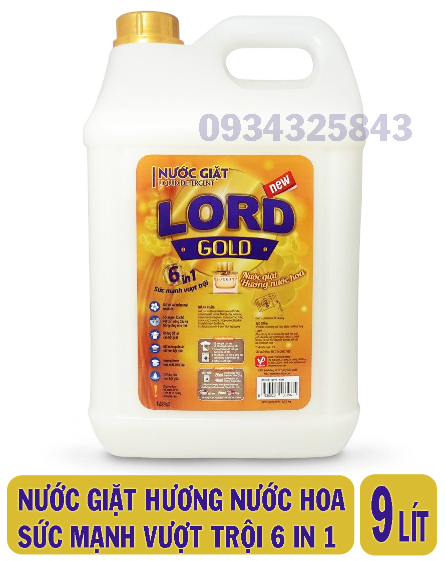 Nước giặt lord hương nước hoa 9 lít