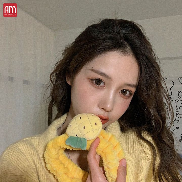 ⚡ Băng Đô Nhung 3D Họa Tiết Trái Thơm ( Dứa ) Siêu Cưng , Xinh Xắn Cho Nữ - Cài tóc nữ dễ thương hình Quả Dứa siêu hài hước - Dày Chắc Chắn Mềm Mịn - Siêu Bền ⚡