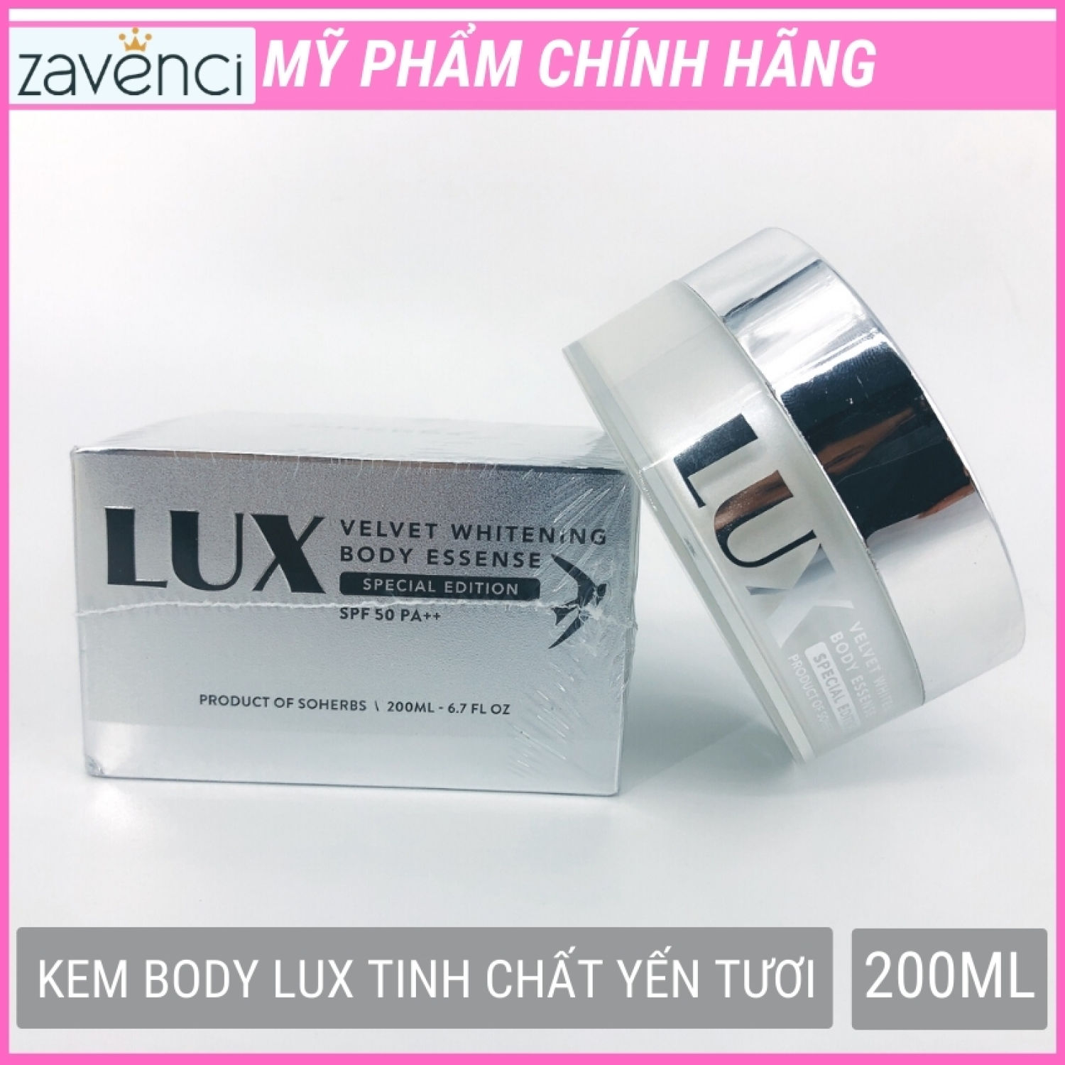 Kem body lux chính hãng dưỡng trắng da toàn thân giảm thâm nám chống nắng hiệu quả 200gram