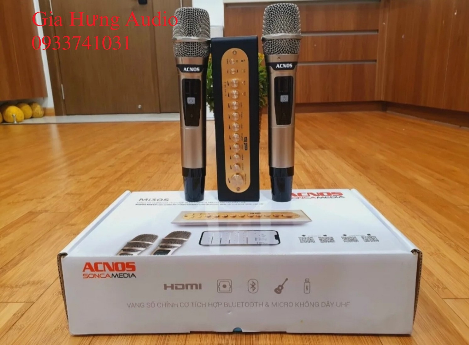 Vang số chỉnh cơ Acnos Mi30s, kèm 2 micro , hàng chính hãng