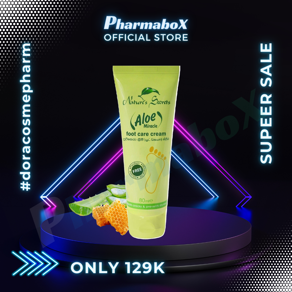 [HCM]Kem dưỡng da giảm nứt gót chân Aloe Miracle Foot Care Cream 80ml