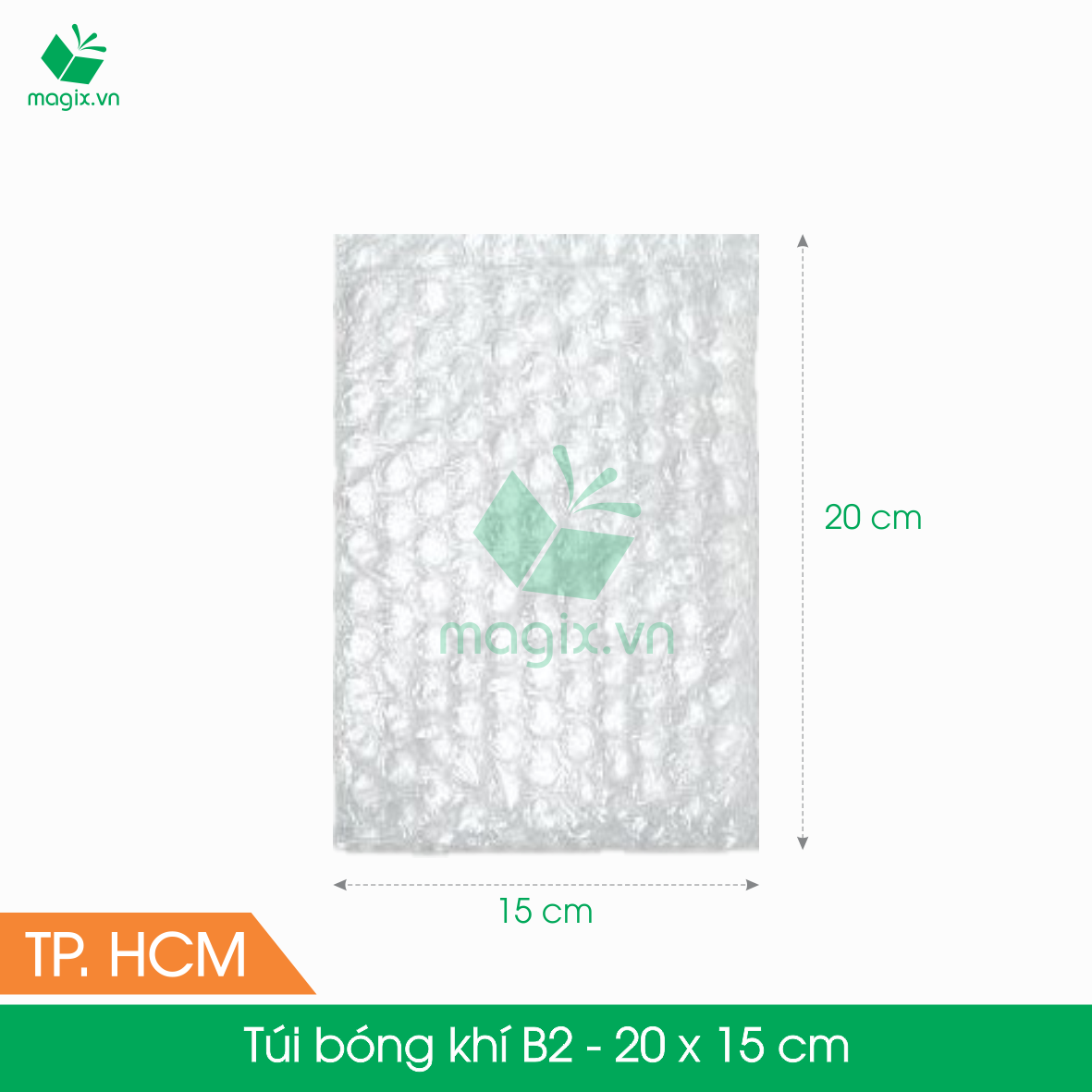 B2 - 20 x 15 cm - 50 Túi bong bóng khí - chống sốc - màng xốp hơi - xốp nổ