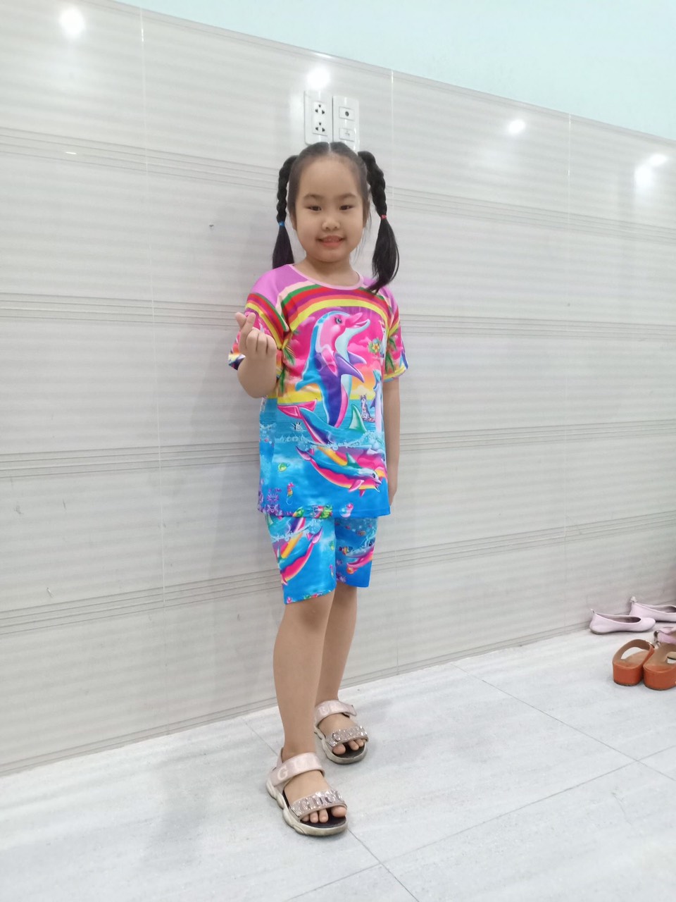 Đồ bộ bé gái bộ 3d thun lạnh bé gái in hình hoạt hình đẹp