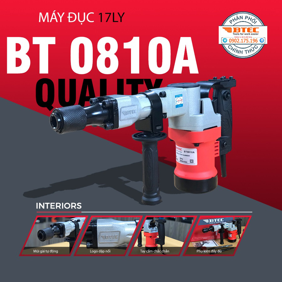 Máy đục bê tông btec bt0810a công suất 1300w