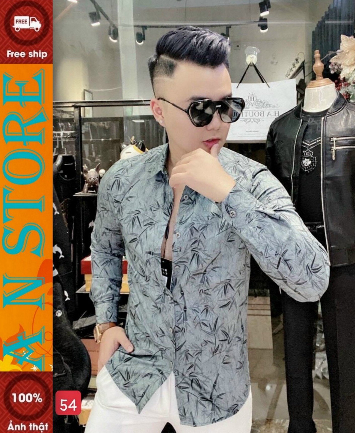[Flash Sale 50%]áo sơ mi nam cao cấp kate lụa siêu mềm mại cao cấp MẪU MỚI NHẤT M54 AN NHIÊN STORE hàng hiệu chuẩn shop phong cách trẻ trung hàn quốc AN NHIÊN STORE9999 AN032