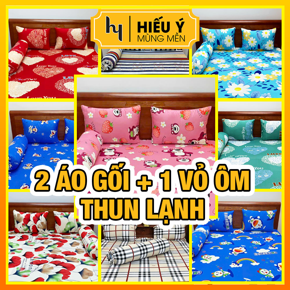 Combo 2 áo gối + 1 vỏ ôm thun lạnh siêu mịn đẹp | Mùng mền Hiếu Ý