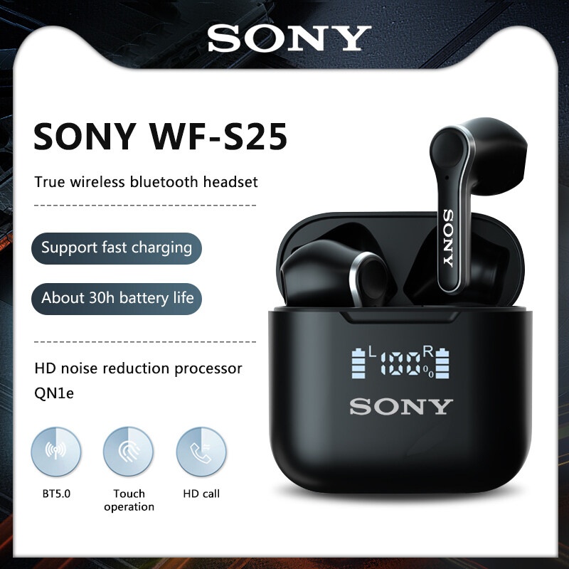 Sony tai nghe nhét tai chơi game không dây tai nghe bluetooth wf-s25 tai nghe nhét tai âm thanh nổi thể thao tai nghe nhét tai earbuds có micrô