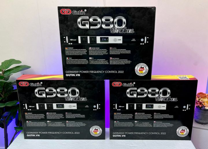 Bộ quản lý nguồn gutin dàn karaoke, quản lý nguồn điện gutin g980 brabus chính hãng công nghệ đức, kết nối euro g-block plus chuẩn châu âu,khử nhiễu tốt, có lọc nguồn, tích hợp gt-air độ ổn định cao, phù hợp mọi bộ dàn âm thanh