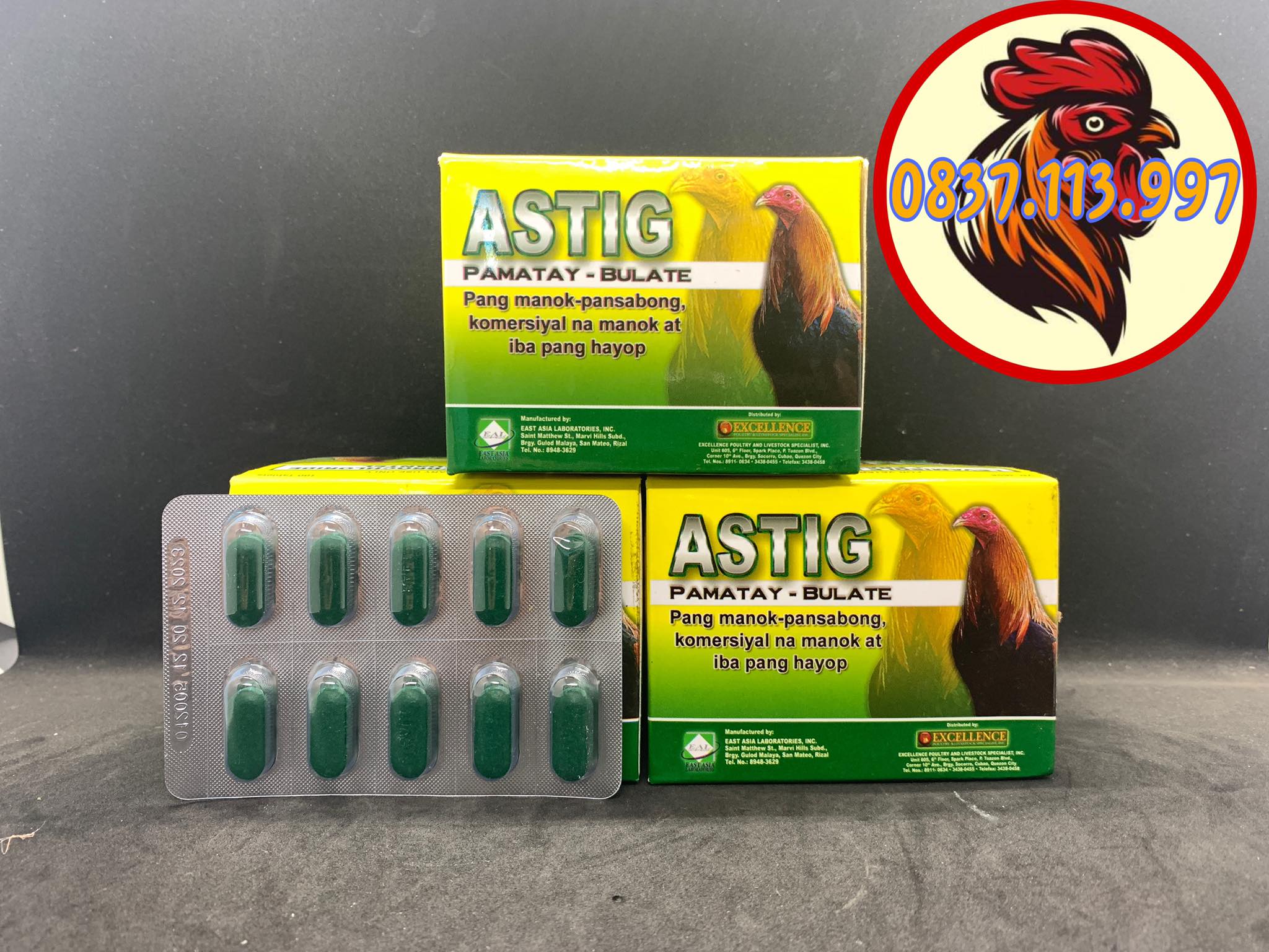 ASTIG - XỔ LÃI, GIUN CHO GÀ ĐÁ 2 VỈ