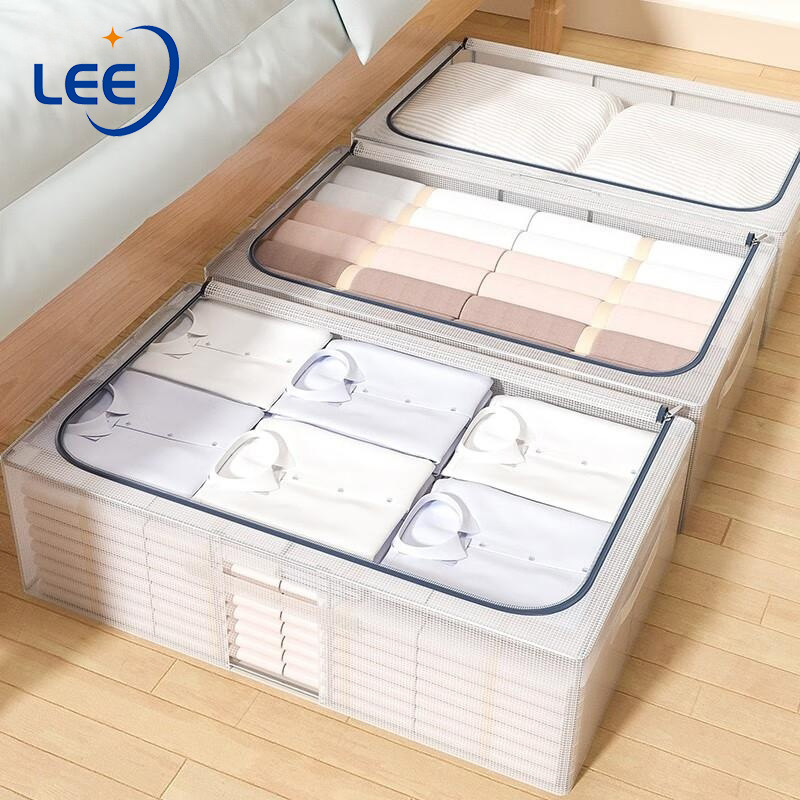 hộp đựng quần áo dưới giường hộp đựng khung thép đồ lót đồ chơi hộp nhựa trong suốt túi đựng chăn màn