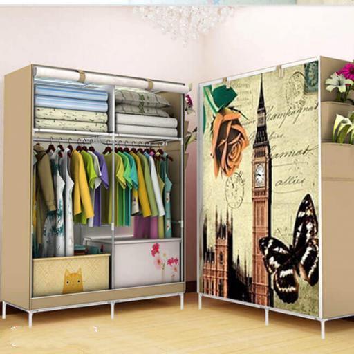 [GIẢM GIÁ SỐC 50%] Tủ quần áo vải khung thép 2 buồng 6 ngăn đơn giản, hiện đại, thiết kế 3D cho không gian sống thêm nổi bật, phù hợp cho học sinh, sinh viên, gia đình nhỏ, nhiều màu cho các bạn nam và nữ chọn lựa