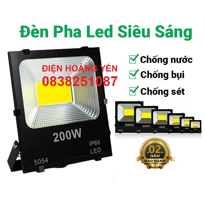 Đèn pha led ngoài trời chống nước chuẩn ip66, đèn pha rọi biển quảng cáo30w, 50w, 100w, 150w, 200w