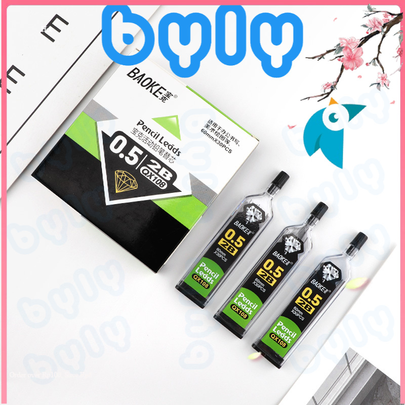 Ruột bút chì bấm ngòi 0.5 / 0.7 baoke độ cứng 2b qx108 - qx111