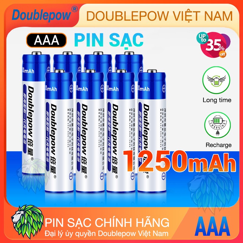 Pin sạc AAA bộ pin sạc AAA 1250mah 1100mah 900mah 300mah Doublepow - pin tiểu sạc aaa pin đũa, hiệu năng cao, an toàn, dễ sử dụng