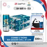 Nồng độ cồn 4.6% - Combo 2 Thùng 20 lon Bia Saigon Chill 330ml