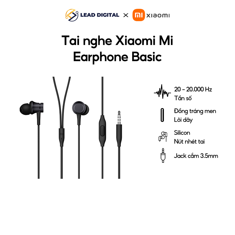 [CHÍNH HÃNG] Tai Nghe có dây Xiaomi Mi In-Ear Basic - Âm thanh cực hay, hạn chế tiếng ồn Fullbox - BH chính hãng 6 tháng