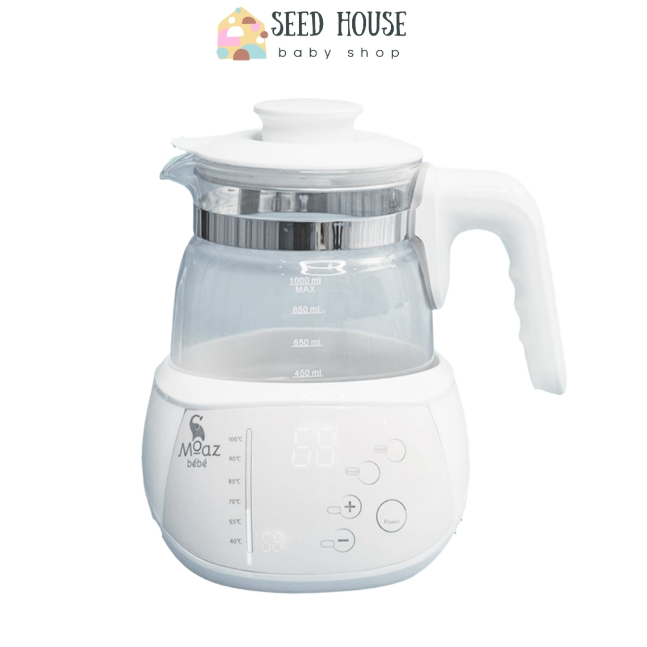 Bảo hành 12 tháng - bình đun nước pha sữa siêu tốc giữ nhiệt thông minh moazbebe mb-002 – seed house