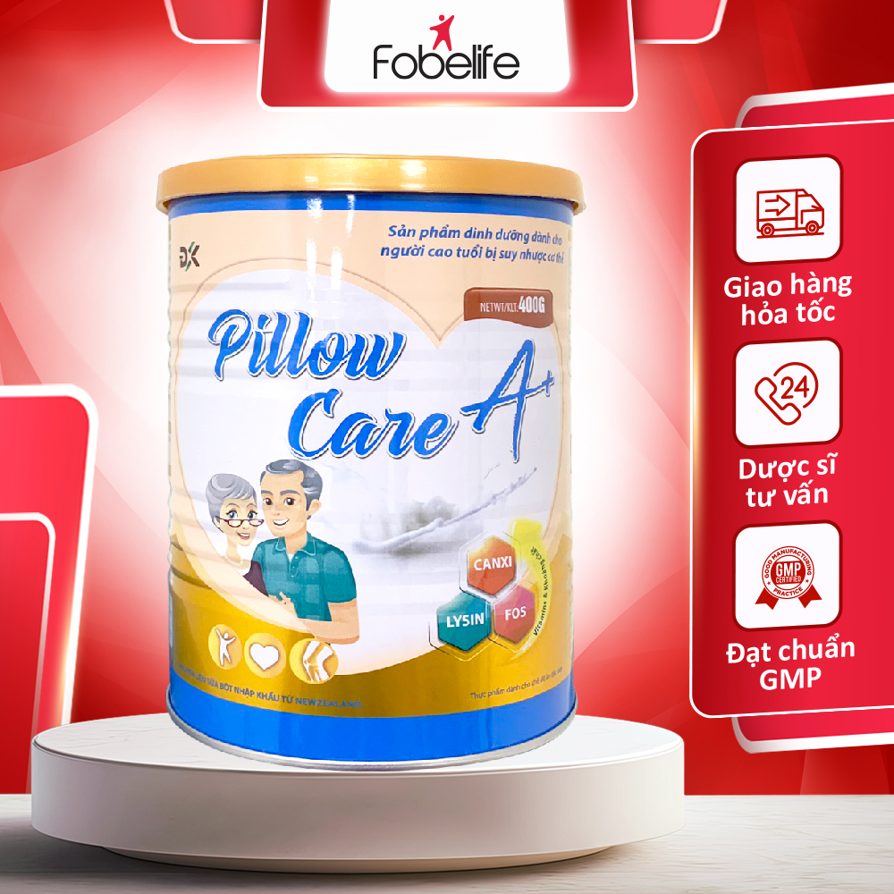 Sữa bột pillow care a+ hỗ trợ phục hồi sức khỏe sau ốm dành cho người lớn tuổi