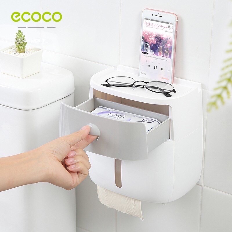 Kệ nhà vệ sinh để giấy vệ sinh ecoco E1804 dính tường tiện ích