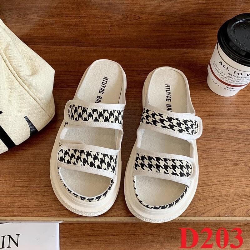 Dép quai ngang đế thể thao, Giày sục hở mũi đế cao 3cm phong cách Hàn Quốc hottrend, dép nữ khóa dán