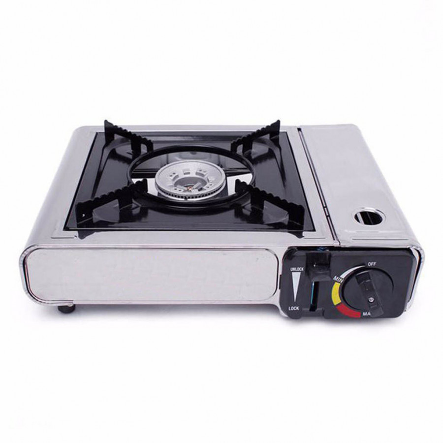 Bếp Gas Inox Mini - Bếp Ga Đơn Dùng Bình Ga MIni Tại Nhà, Bếp Lẩu Tại Nhà, Bếp Đun Nấu Sinh Viên, Có Khóa Ga An Toàn, Chống Cháy Nổ, Gỉ Sét, Bếp Ga Du Lịch Lửa Xanh Tiết Kiệm Ga Hiệu Quả, Bếp Gas Dã Ngoại Cao Cấp Giá Giẻ