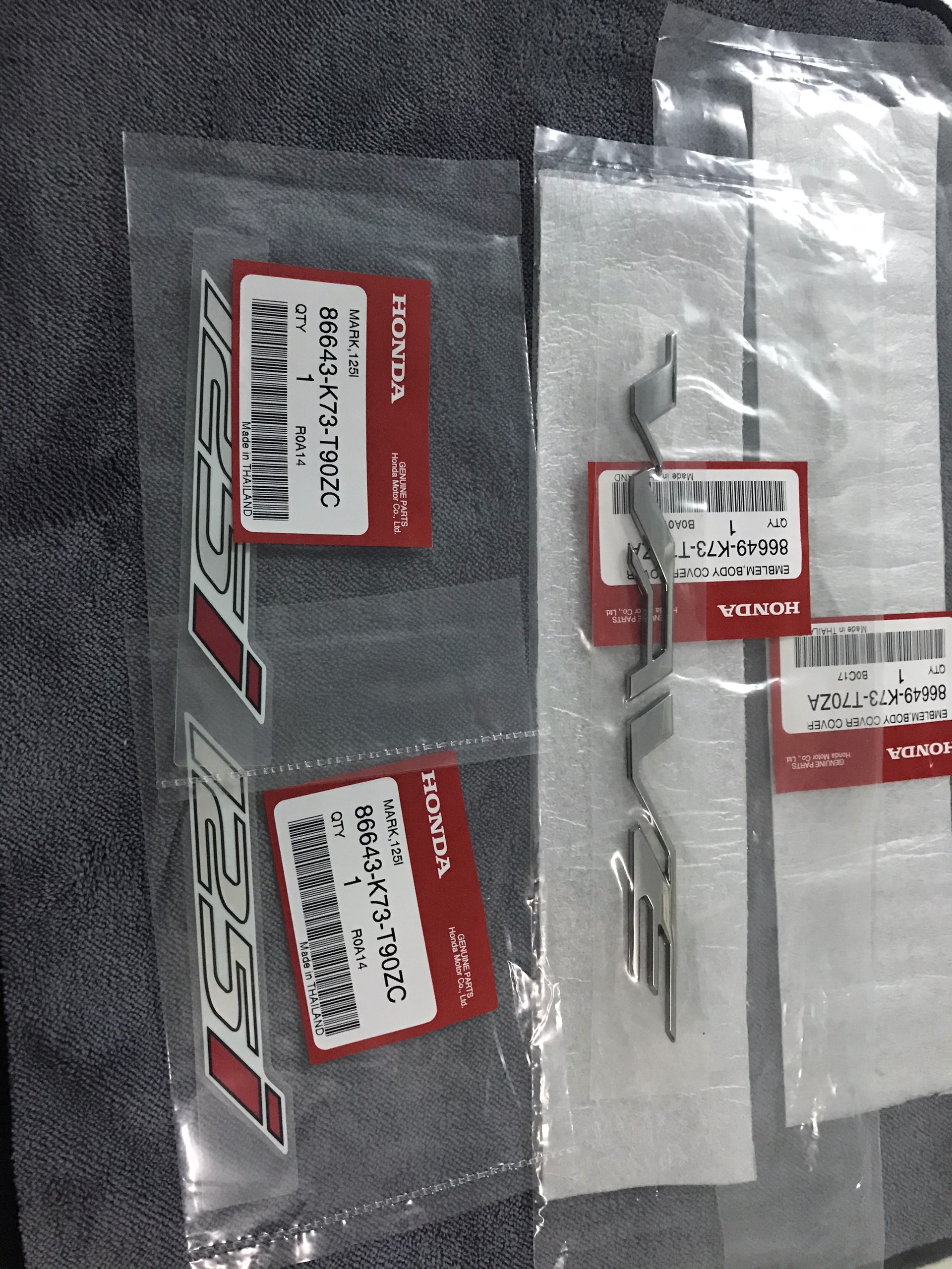 Combo Tem số 125i+ Wave chữ nổi ( full 2 bên) hàng chính hãng Thái Lan order dành cho xe Wave, Future thay thế