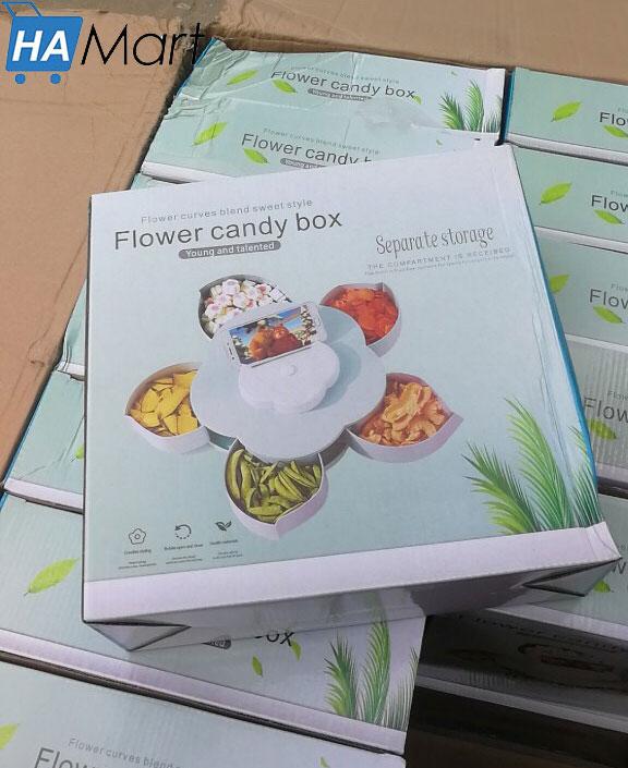   LOẠI TỐT + CHỌN MÀU  Khay mứt bánh kẹo tết 5 cánh hoa bằng lúa mạch  Có Giá Đỡ Điện Thoại  khay đựng mứt hình bông hoa khay đựng mức tết loại đẹp hộp đựng bánh kẹo tết GDTHUC89-2 