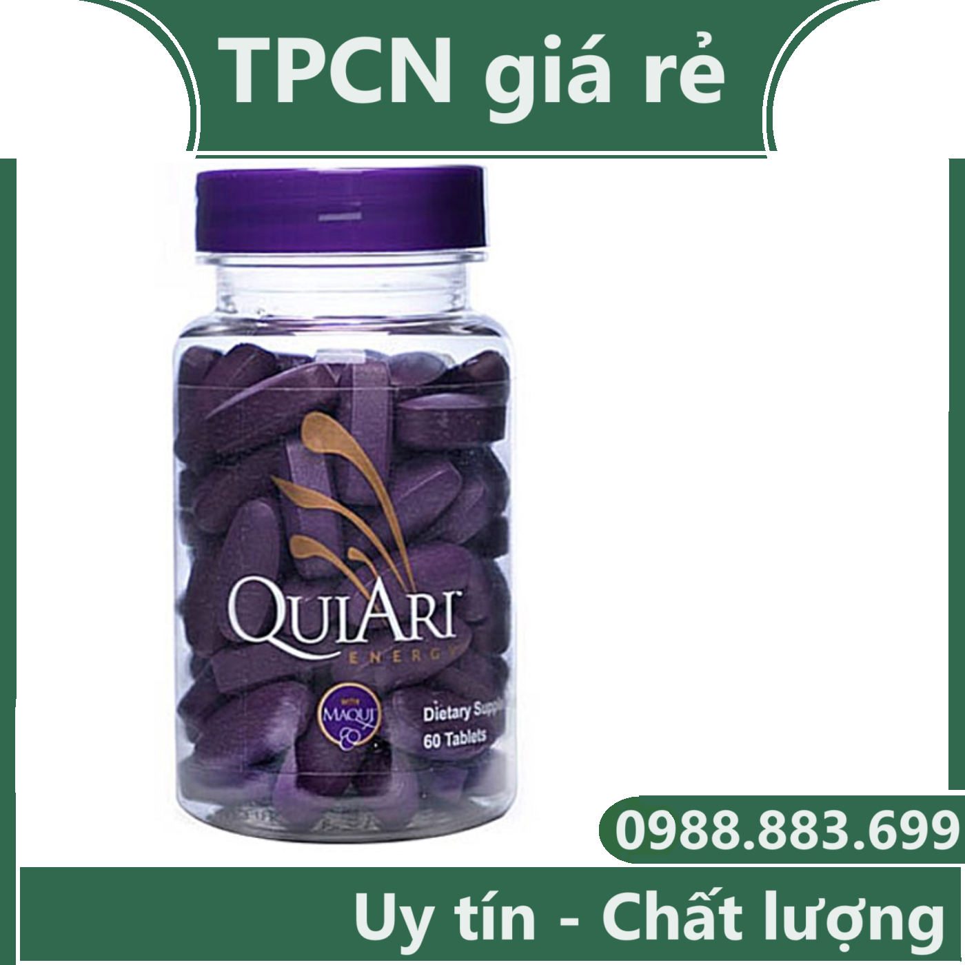 Quiari Energy  (60Viên) Uống Bổ Dưỡng Tăng Năng Lượng, Đốt Mỡ Thừa  Giúp giảm cân hiệu quả