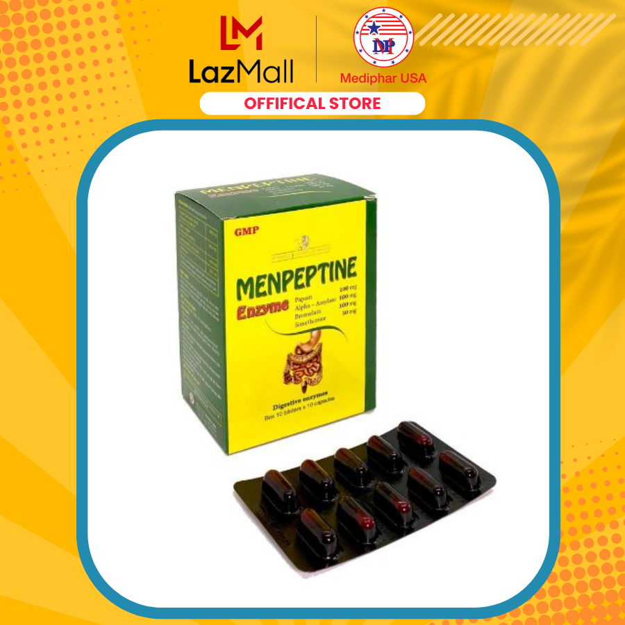 MENPEPTINE Hỗ trợ Tiêu Hóa giảm rối loạn tiêu hóa, đầy hơi, khó tiêu, giúp hấp thu tốt - CHÍNH HÃNG 100% MEDIPHAR USA