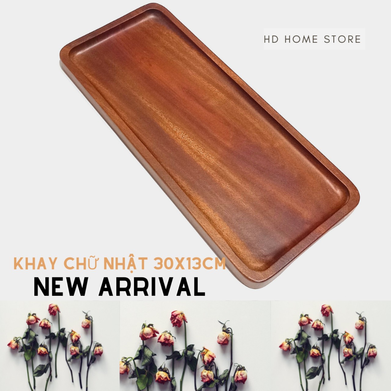 Khay chữ nhật xà cừ 30x13cm