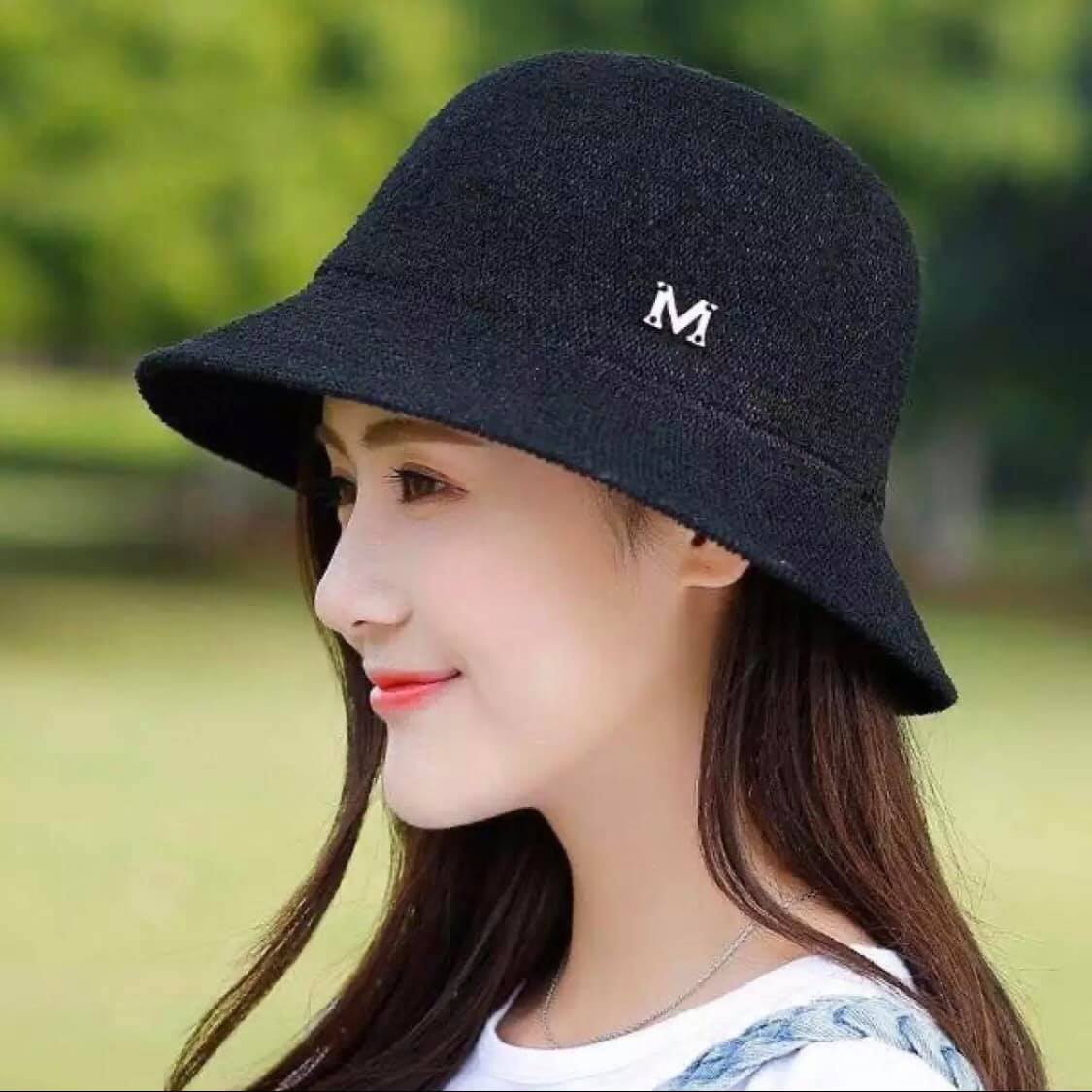 Hats seagrass letters M, hat beach super beautiful, with inner drawstring fit top vintage style hooded wholesale finished - 2