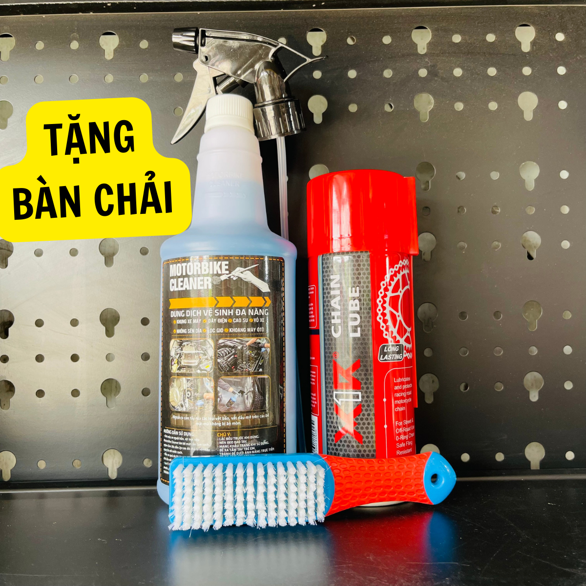 Combo tẩy rửa dầu nhớt motorbike cleaner + dưỡng sên x1r