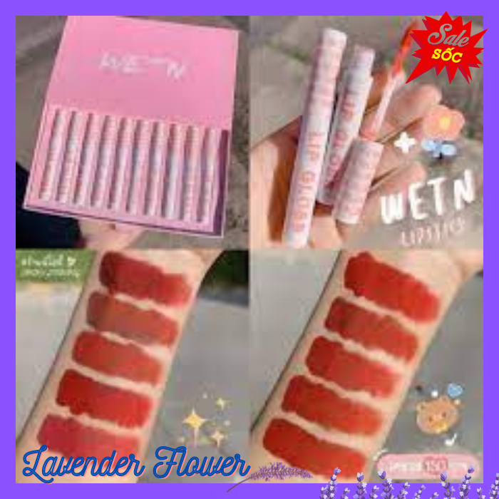 Set son lipgloss wetn 10 cây nội địa trung