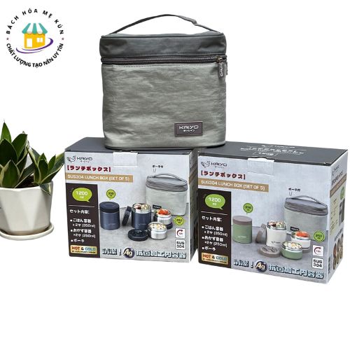 Bộ hộp cơm giữ nhiệt 5 món kaiyo - 1200ml