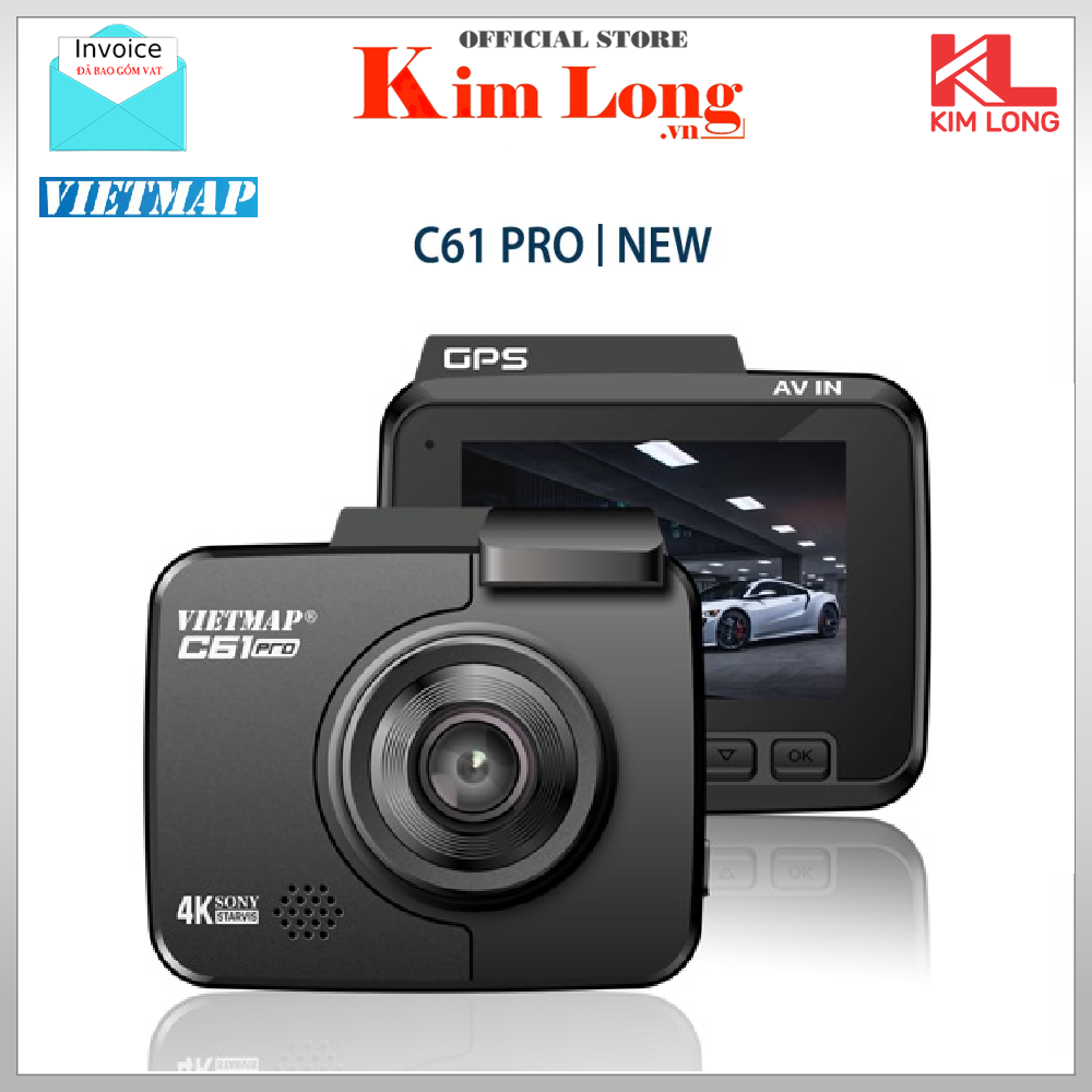 Camera hành trình Vietmap C61 Pro UHD 4K Cảnh báo giọng nói + Kèm thẻ