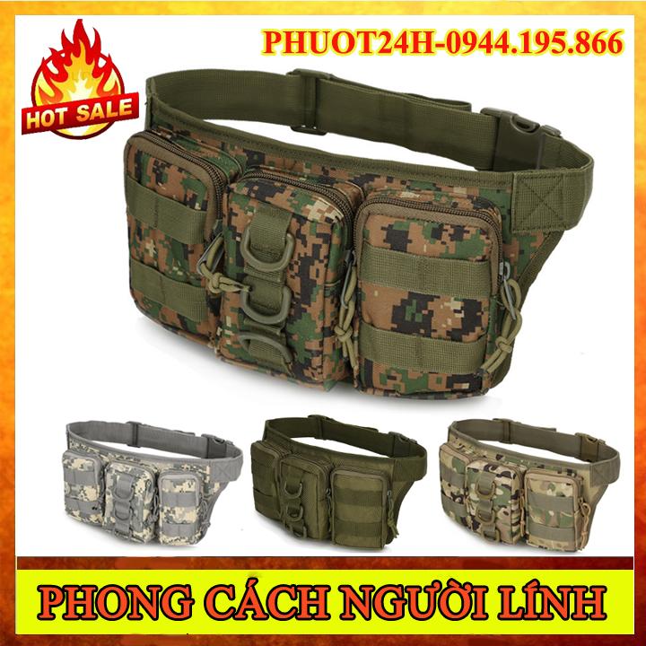 Túi đeo hông, túi đeo bụng nam Rằn Ri Chiến Thuật Lính MỸ Phong Cách Quân Đội