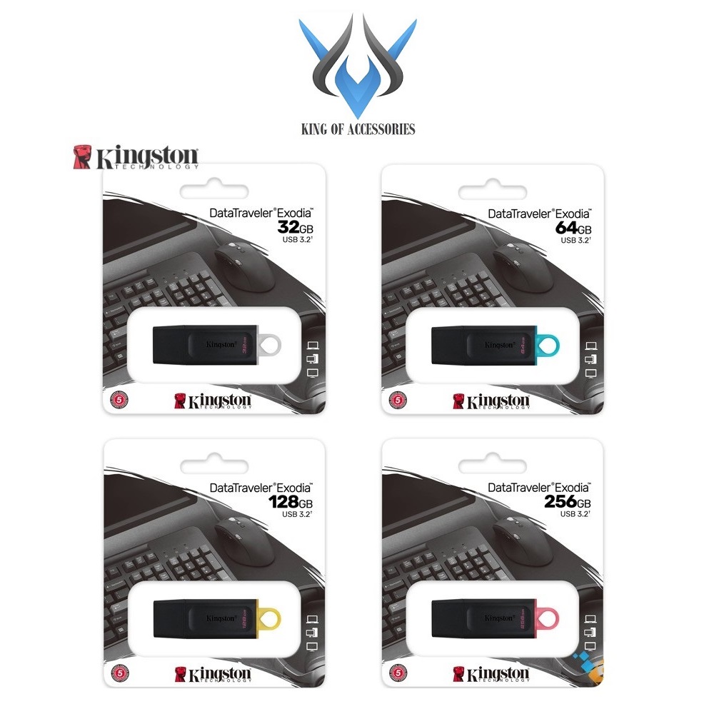 USB 3.2 Gen 1 Kingston DataTraveler Exodia 32GB / 64GB / 128GB / 256GB (Đen) - Phụ Kiện 1986