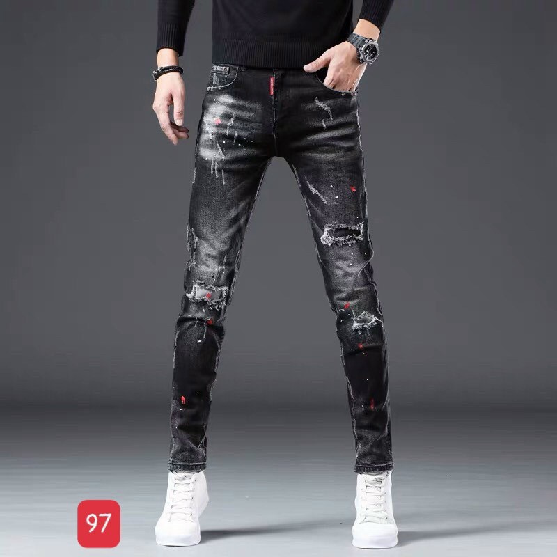 Quần jean nam rách màu đen vảy sơn cao cấp hàn quốc, chất liệu jean mềm, dày dặn, co giãn tốt, chuẩn men siêu rẻ và đẹp (size 28-34) Menshopps Jean06
